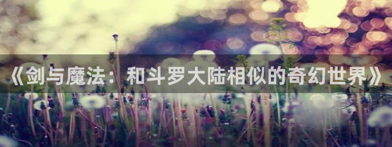 歪歪漫画在线免费漫画入口：《剑与魔法：和斗罗大陆相似的奇幻世界》